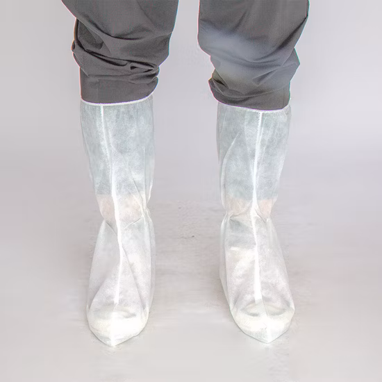 OEM/ODM jetable CPE PP SMS polypropylène plastique microporeux non tissé imperméable antidérapant impression antidérapante/industrie/salle blanche/laboratoire couverture de chaussure de botte étanche