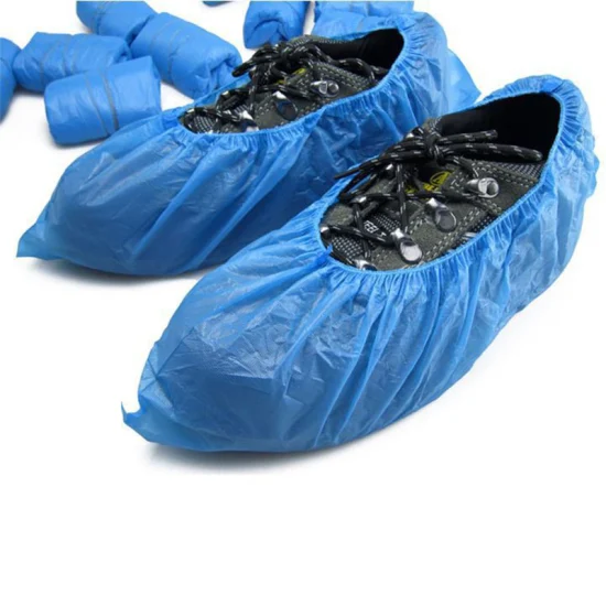 Couvre-chaussures en plastique non tissé léger avec bande élastique PE Shoecover imperméable