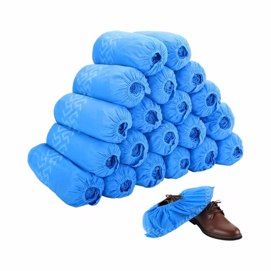 Couvre-chaussures en plastique non tissé léger avec bande élastique PE Shoecover imperméable