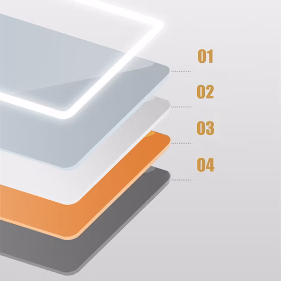 Miroir intelligent à LED d'alimentation directe d'usine pour salle de bains 0678